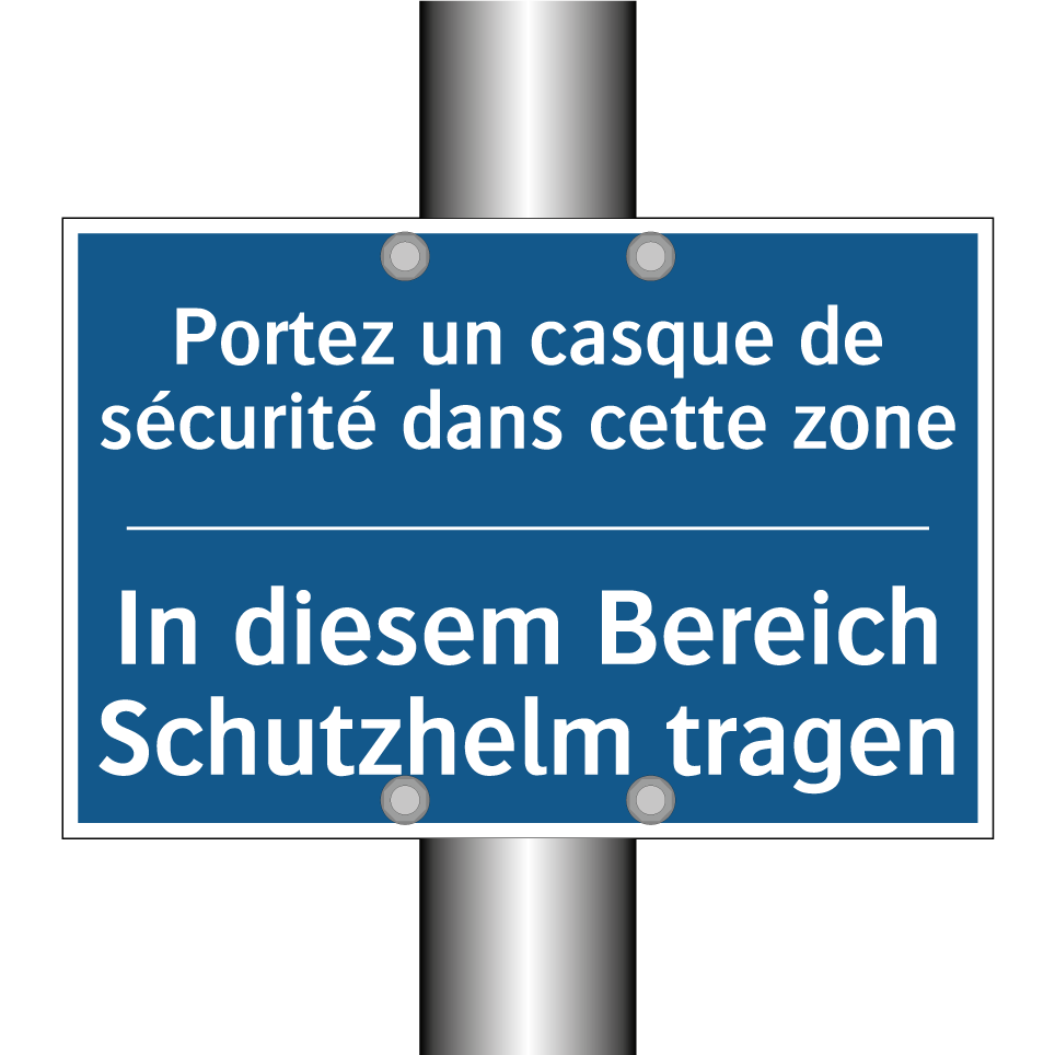 In diesem Bereich Schutzhelm tragen /.../ - Portez un casque de sécurité dans  /.../