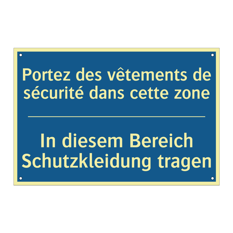 In diesem Bereich Schutzkleidung  /.../ - Portez des vêtements de sécurité  /.../