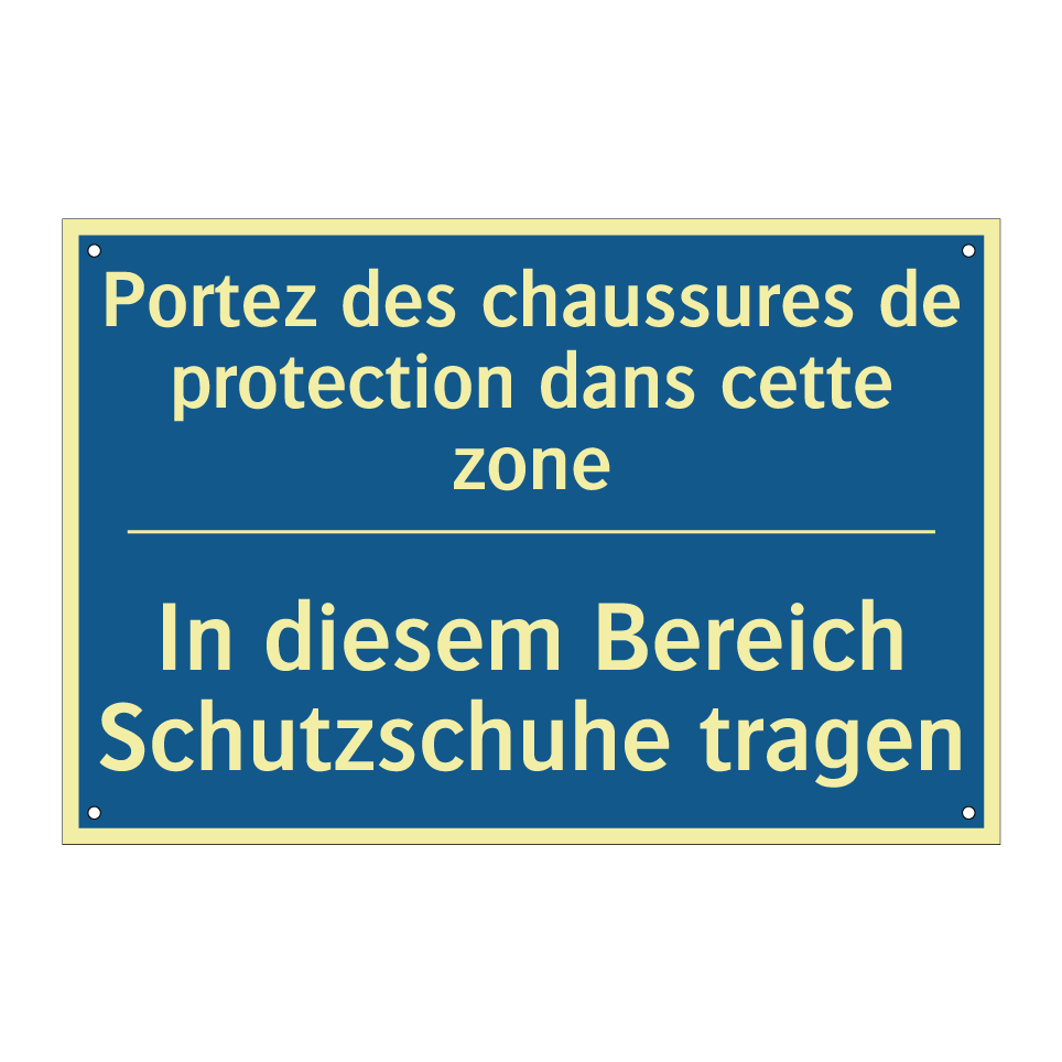 In diesem Bereich Schutzschuhe  /.../ - Portez des chaussures de protection  /.../