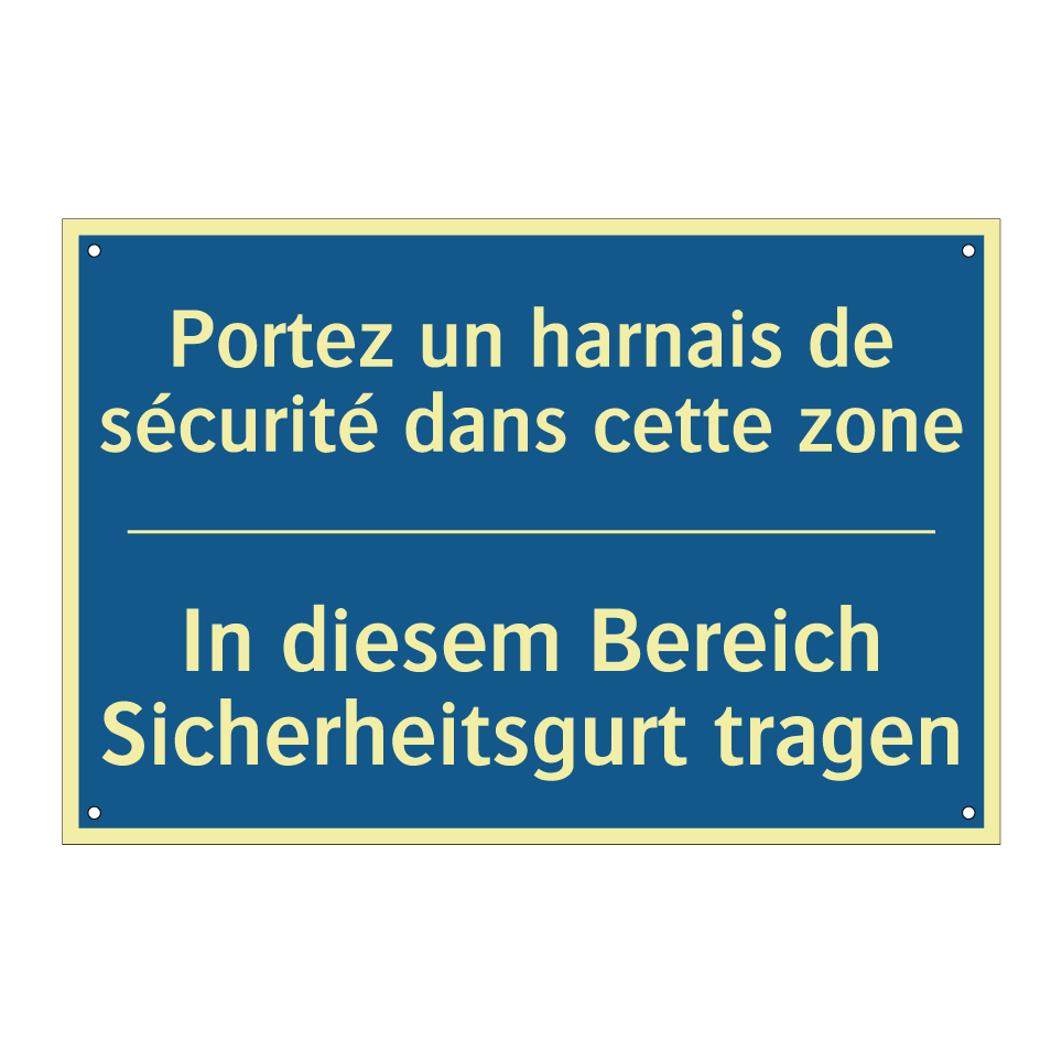 In diesem Bereich Sicherheitsgurt  /.../ - Portez un harnais de sécurité  /.../
