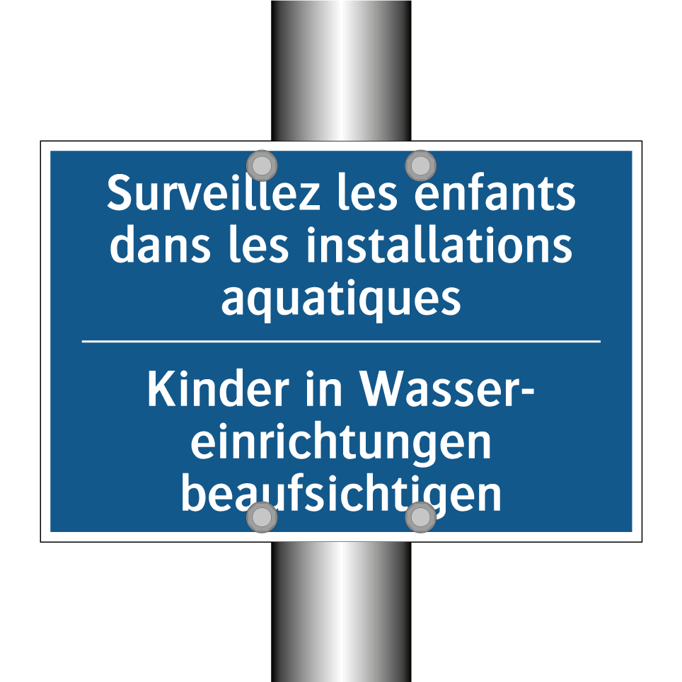 Kinder in Wasser- einrichtungen  /.../ - Surveillez les enfants dans les  /.../