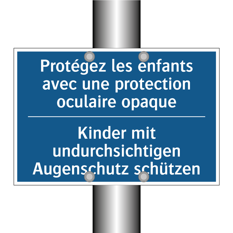 Kinder mit undurchsichtigen Augenschutz  /.../ - Protégez les enfants avec une  /.../