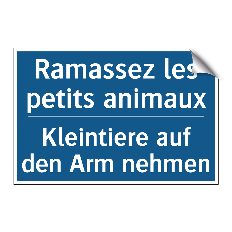 Kleintiere auf den Arm nehmen - Ramassez les petits animaux