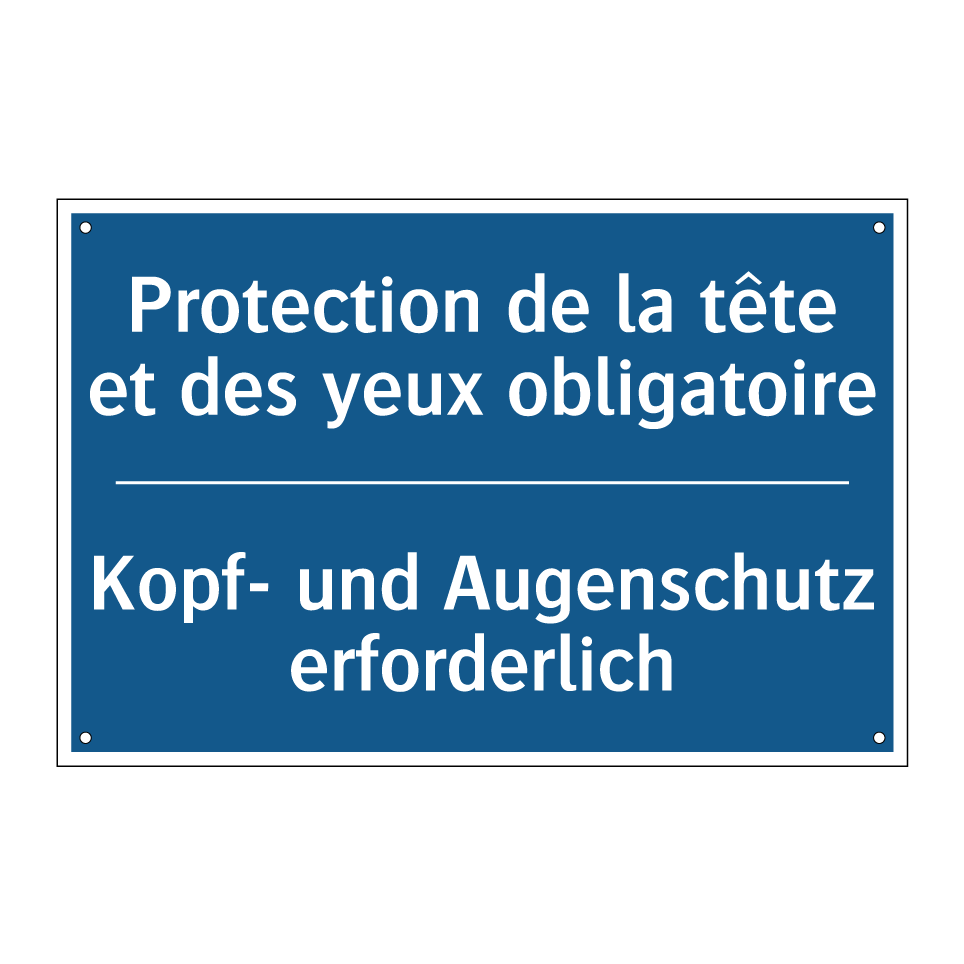 Kopf- und Augenschutz erforderlich /.../ - Protection de la tête et des yeux  /.../