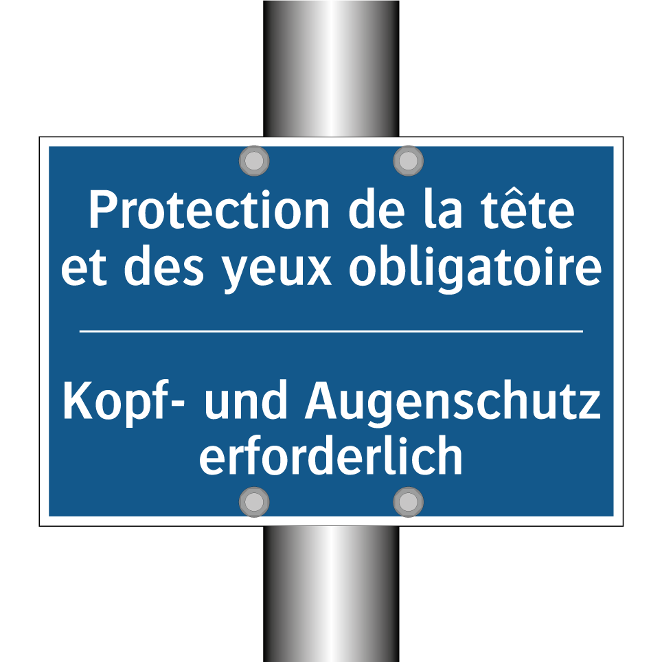 Kopf- und Augenschutz erforderlich /.../ - Protection de la tête et des yeux  /.../