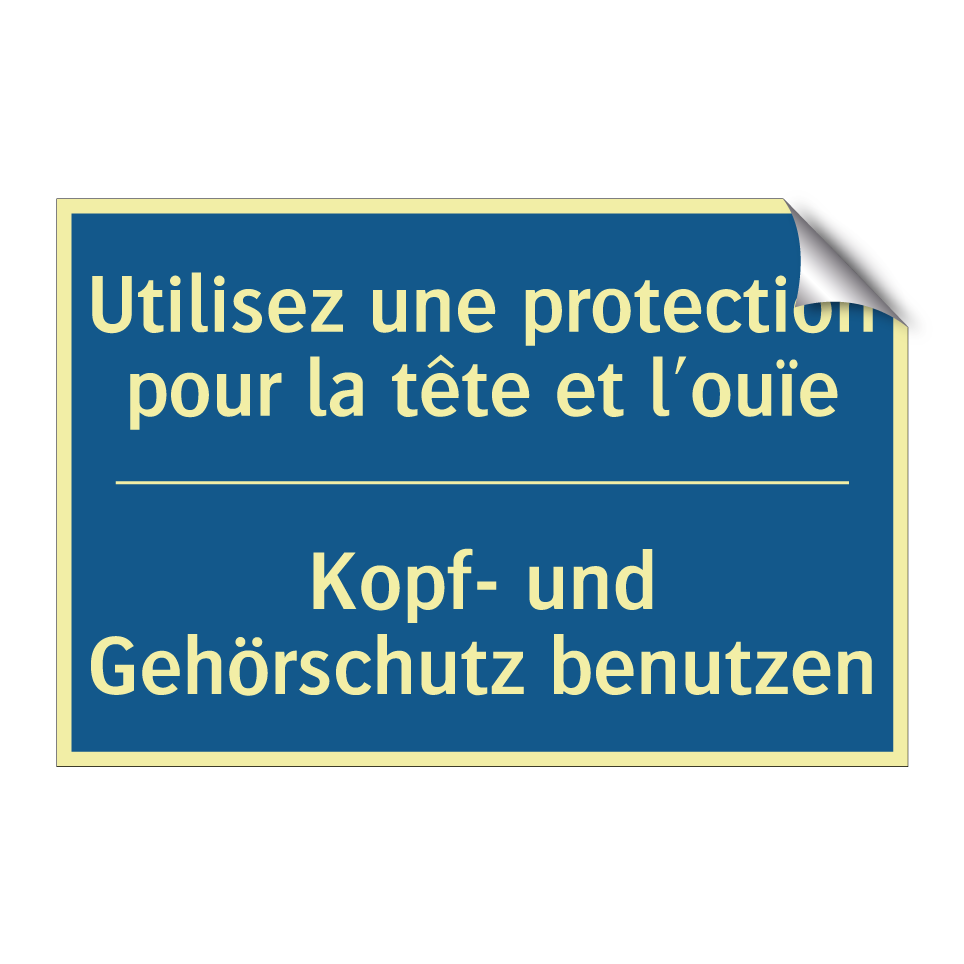 Kopf- und Gehörschutz benutzen - Utilisez une protection pour la  /.../
