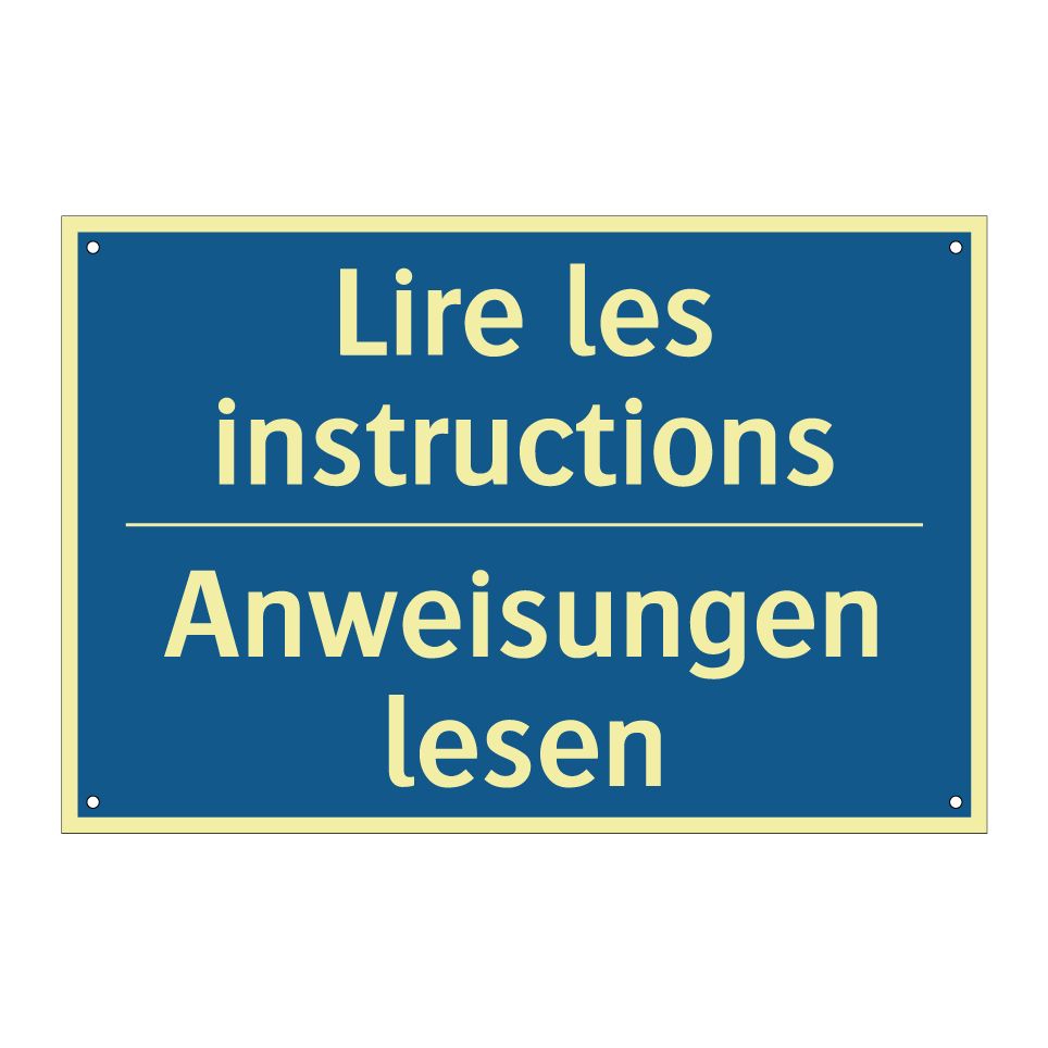 Anweisungen lesen - Lire les instructions