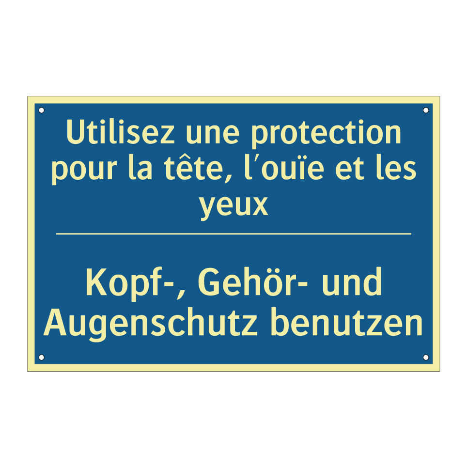 Kopf-, Gehör- und Augenschutz  /.../ - Utilisez une protection pour la  /.../