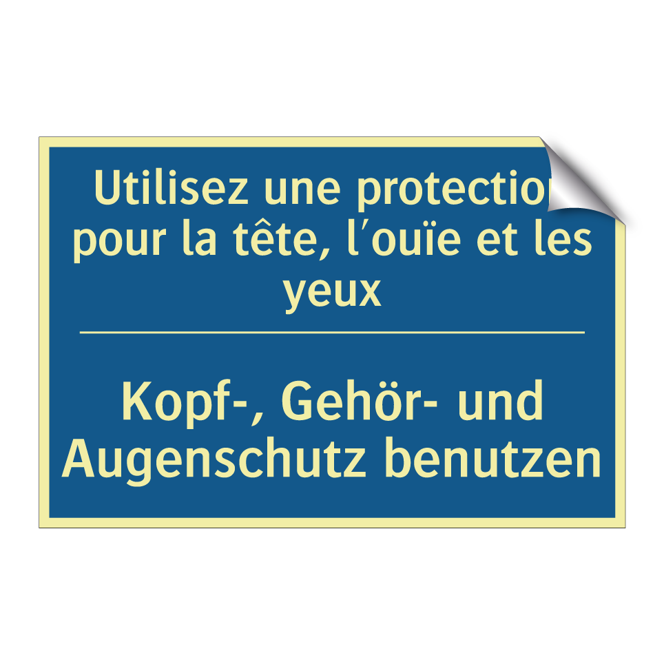Kopf-, Gehör- und Augenschutz  /.../ - Utilisez une protection pour la  /.../