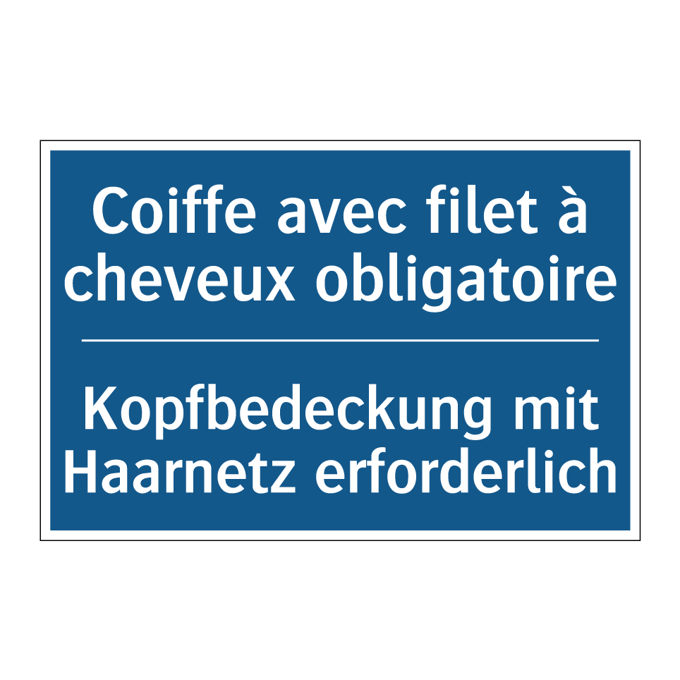 Kopfbedeckung mit Haarnetz erforderlich /.../ - Coiffe avec filet à cheveux obligatoire /.../