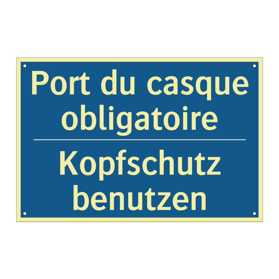Kopfschutz benutzen - Port du casque obligatoire