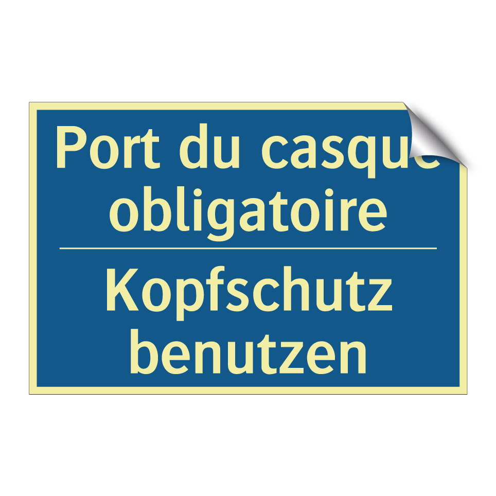 Kopfschutz benutzen - Port du casque obligatoire