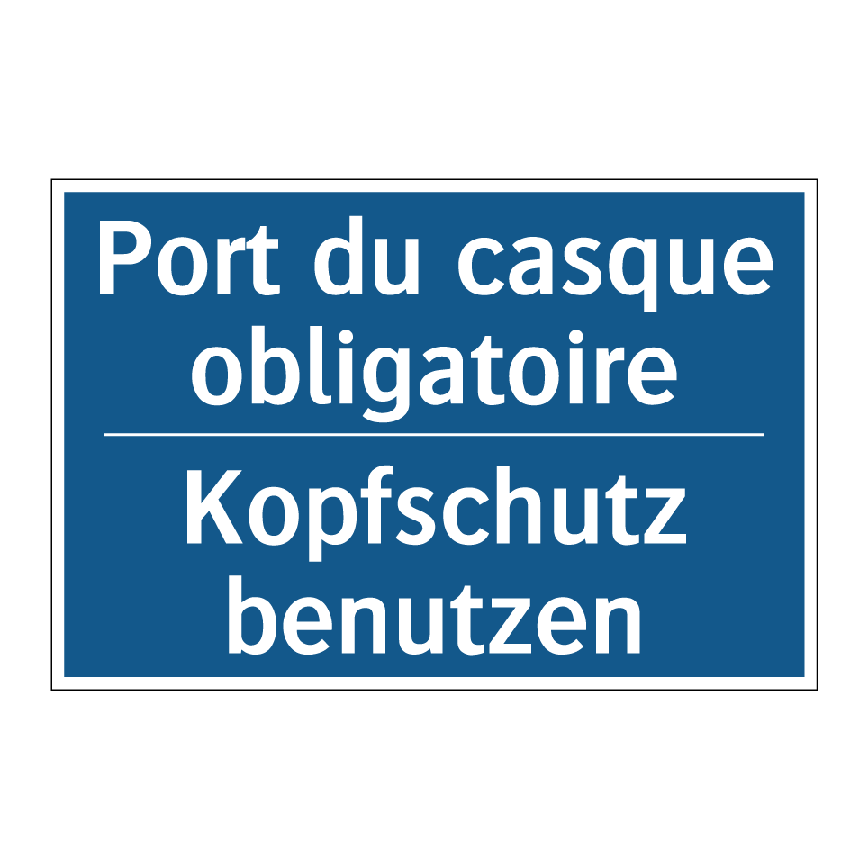 Kopfschutz benutzen - Port du casque obligatoire
