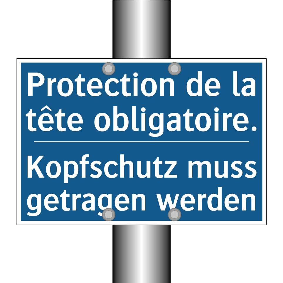 Kopfschutz muss getragen werden /.../ - Protection de la tête obligatoire. /.../