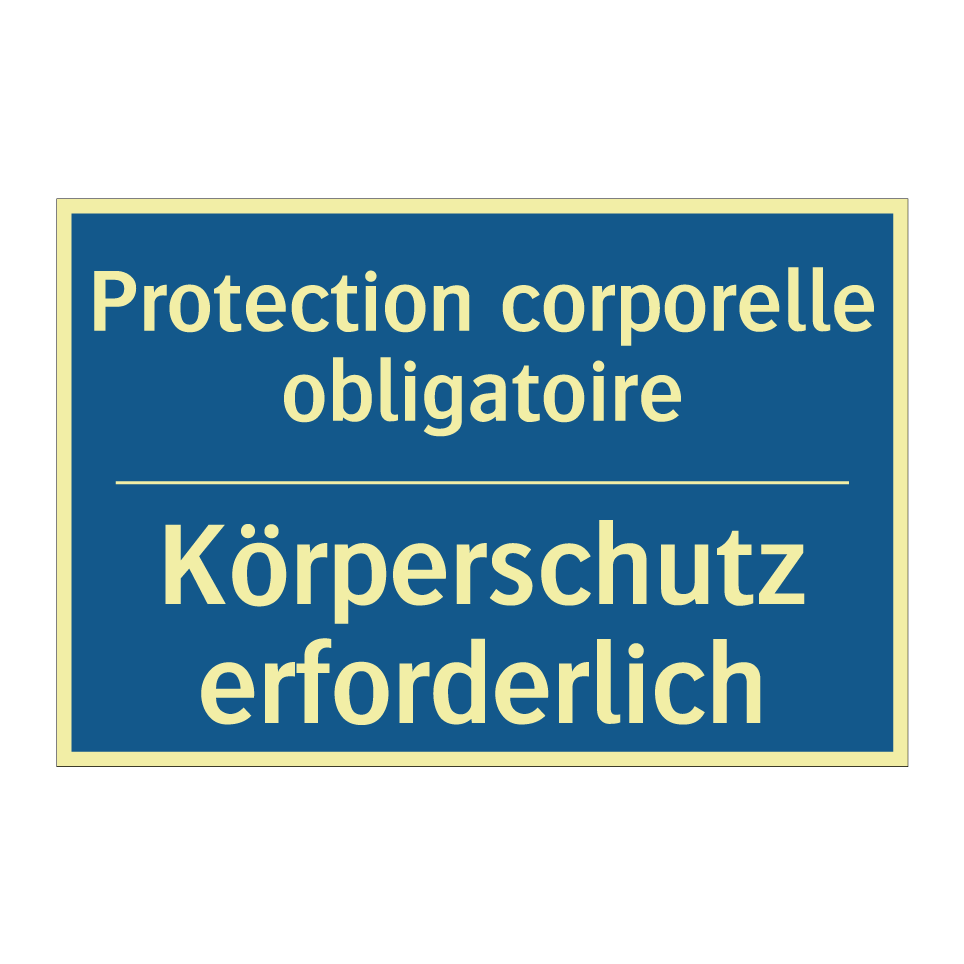 Körperschutz erforderlich - Protection corporelle obligatoire /.../
