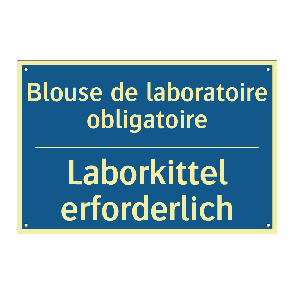 Laborkittel erforderlich - Blouse de laboratoire obligatoire /.../