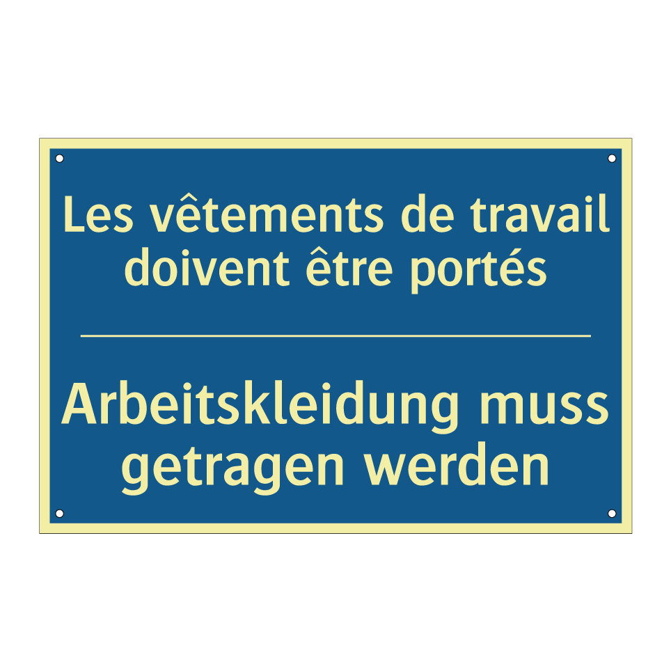 Arbeitskleidung muss getragen  /.../ - Les vêtements de travail doivent  /.../