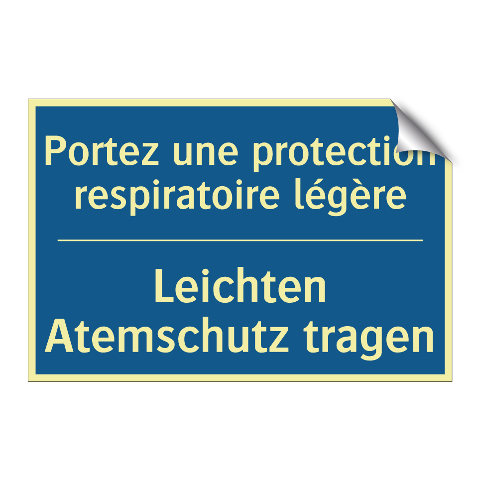 Leichten Atemschutz tragen - Portez une protection respiratoire  /.../