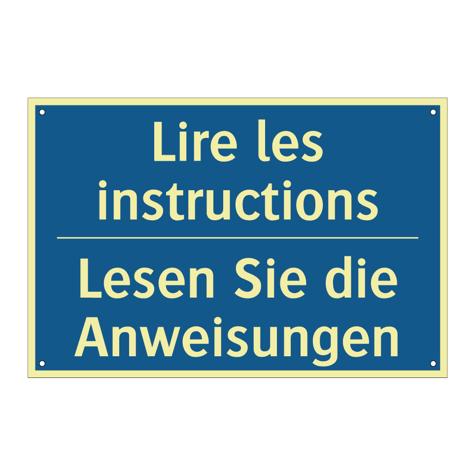 Lesen Sie die Anweisungen - Lire les instructions