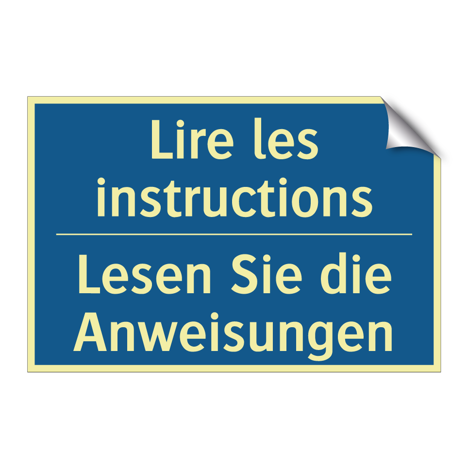 Lesen Sie die Anweisungen - Lire les instructions