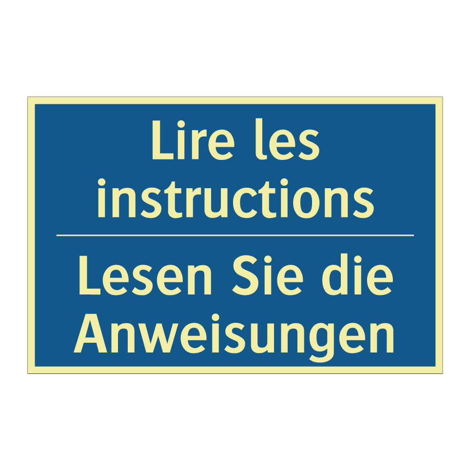 Lesen Sie die Anweisungen - Lire les instructions