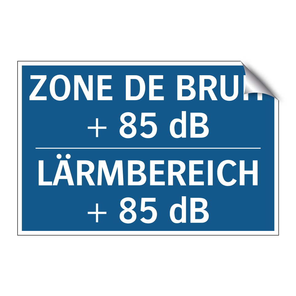 LÄRMBEREICH + 85 dB - ZONE DE BRUIT + 85 dB