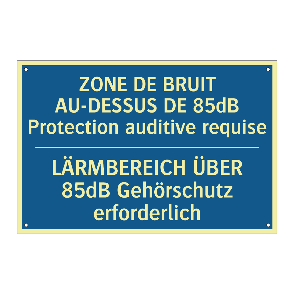 LÄRMBEREICH ÜBER 85dB Gehörschutz  /.../ - ZONE DE BRUIT AU-DESSUS DE 85dB  /.../