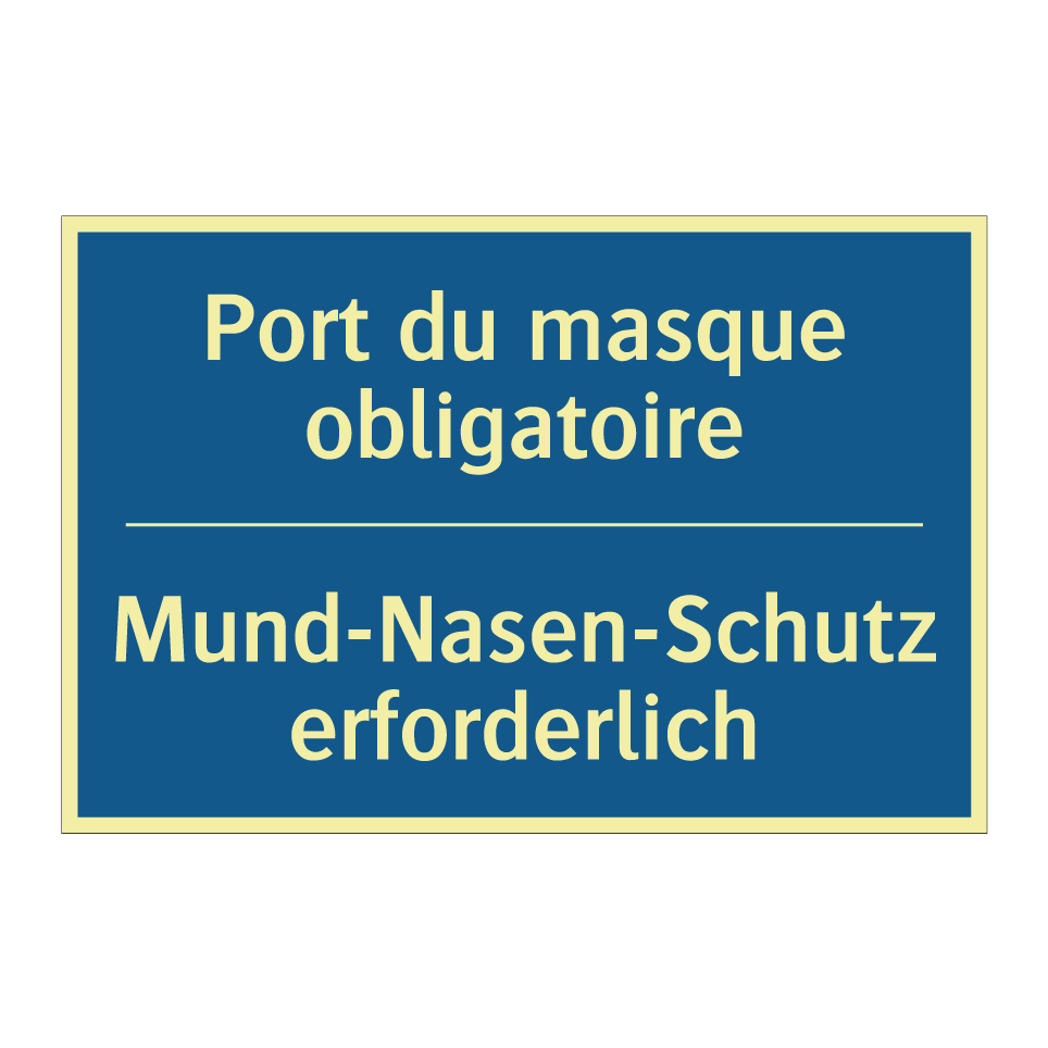 Mund-Nasen-Schutz erforderlich - Port du masque obligatoire