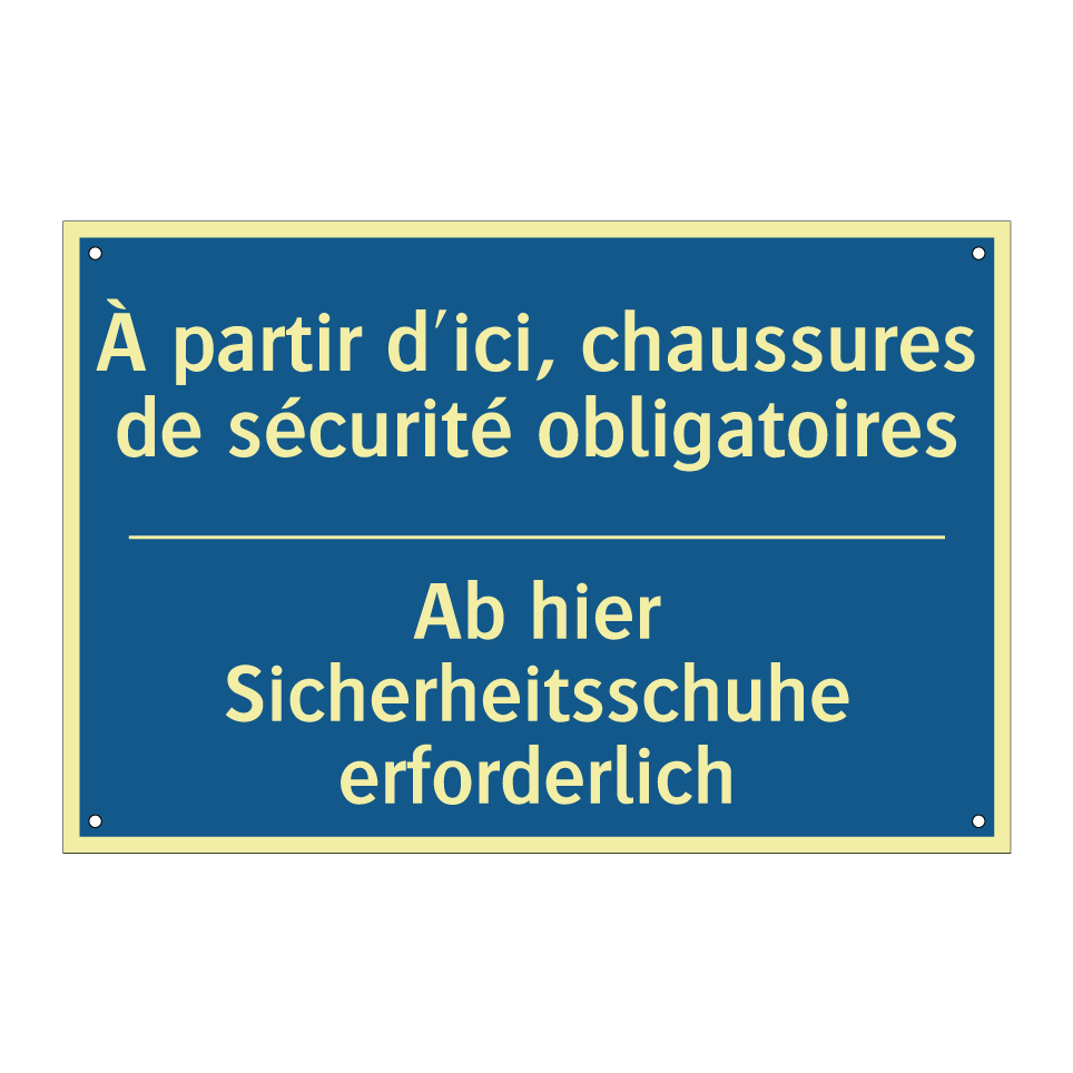 Ab hier Sicherheitsschuhe erforderlich /.../ - À partir d'ici, chaussures de  /.../