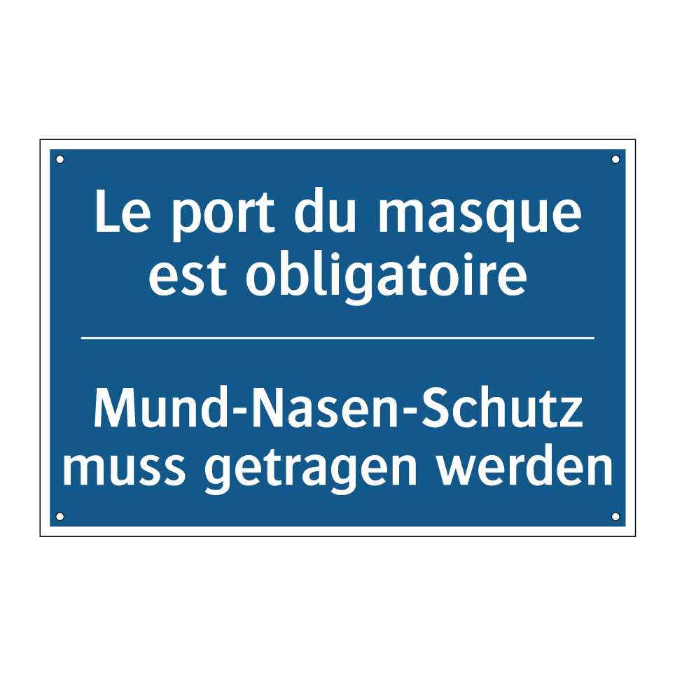 Mund-Nasen-Schutz muss getragen  /.../ - Le port du masque est obligatoire /.../