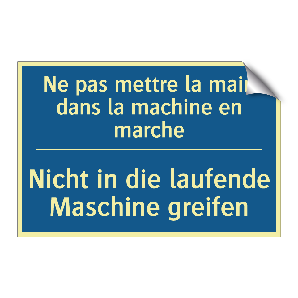 Nicht in die laufende Maschine  /.../ - Ne pas mettre la main dans la  /.../