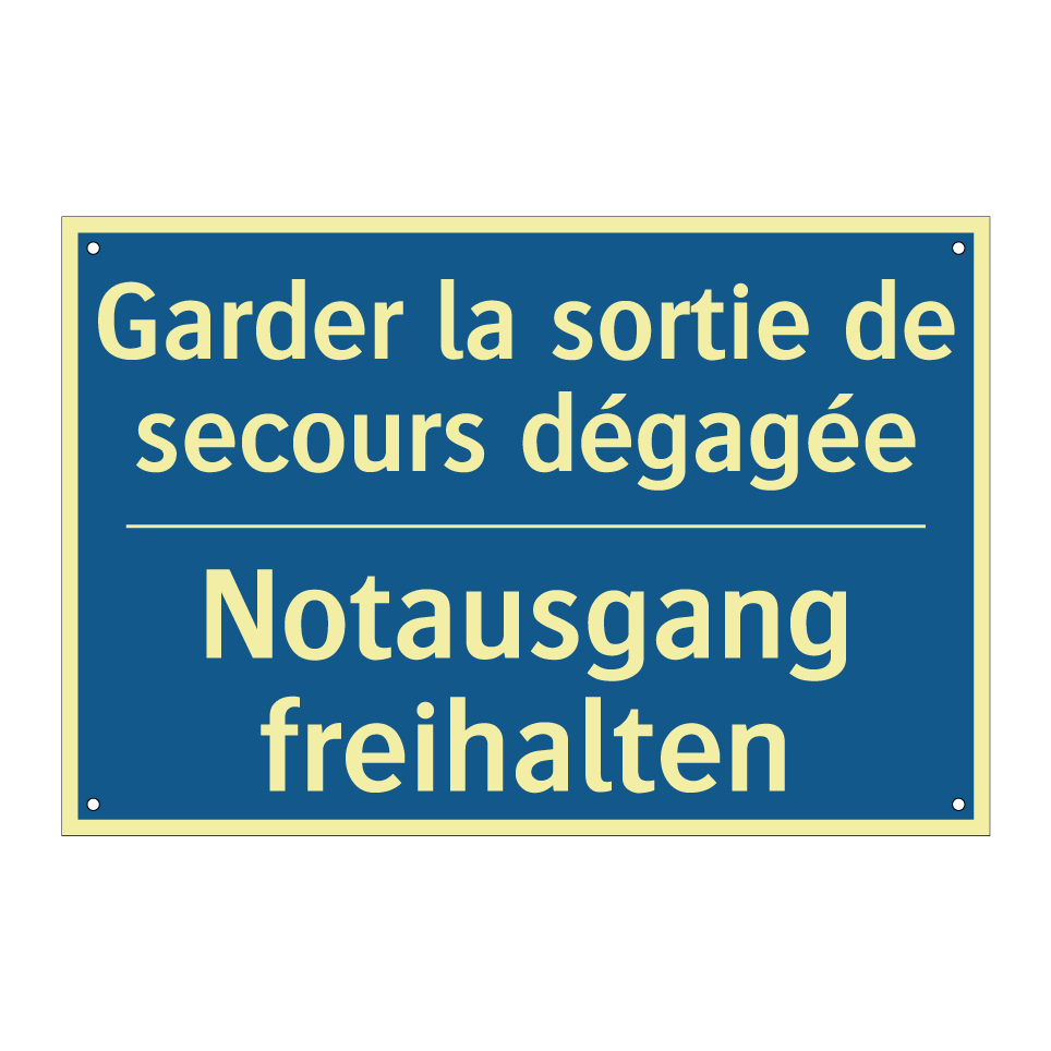 Notausgang freihalten - Garder la sortie de secours dégagée /.../