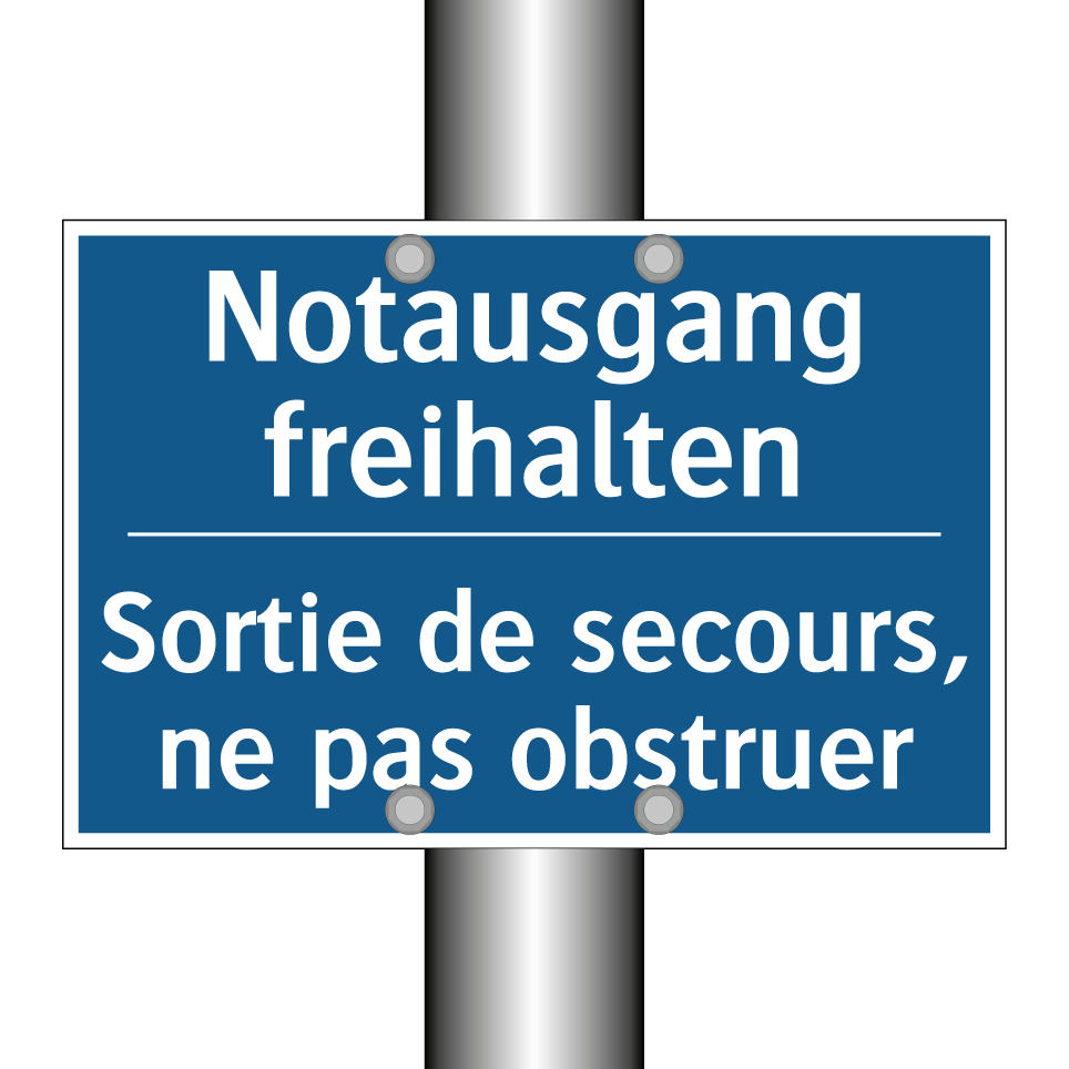 Notausgang freihalten - Sortie de secours, ne pas obstruer /.../
