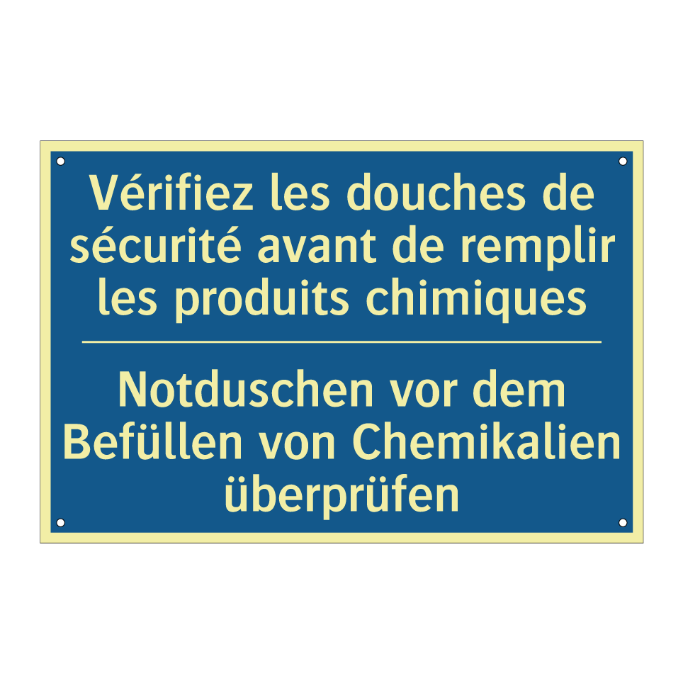 Notduschen vor dem Befüllen von  /.../ - Vérifiez les douches de sécurité  /.../