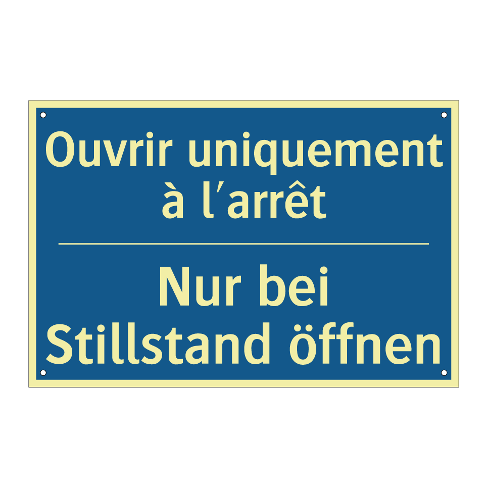 Nur bei Stillstand öffnen - Ouvrir uniquement à l'arrêt
