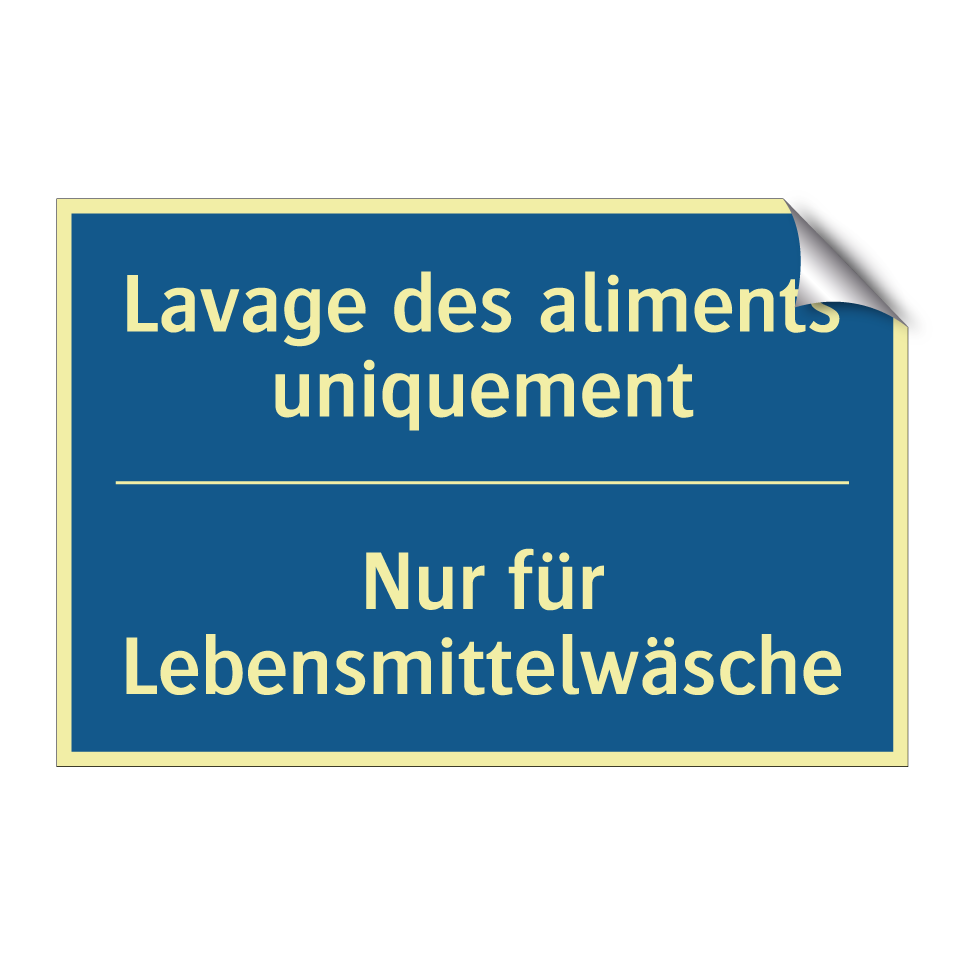 Nur für Lebensmittelwäsche - Lavage des aliments uniquement