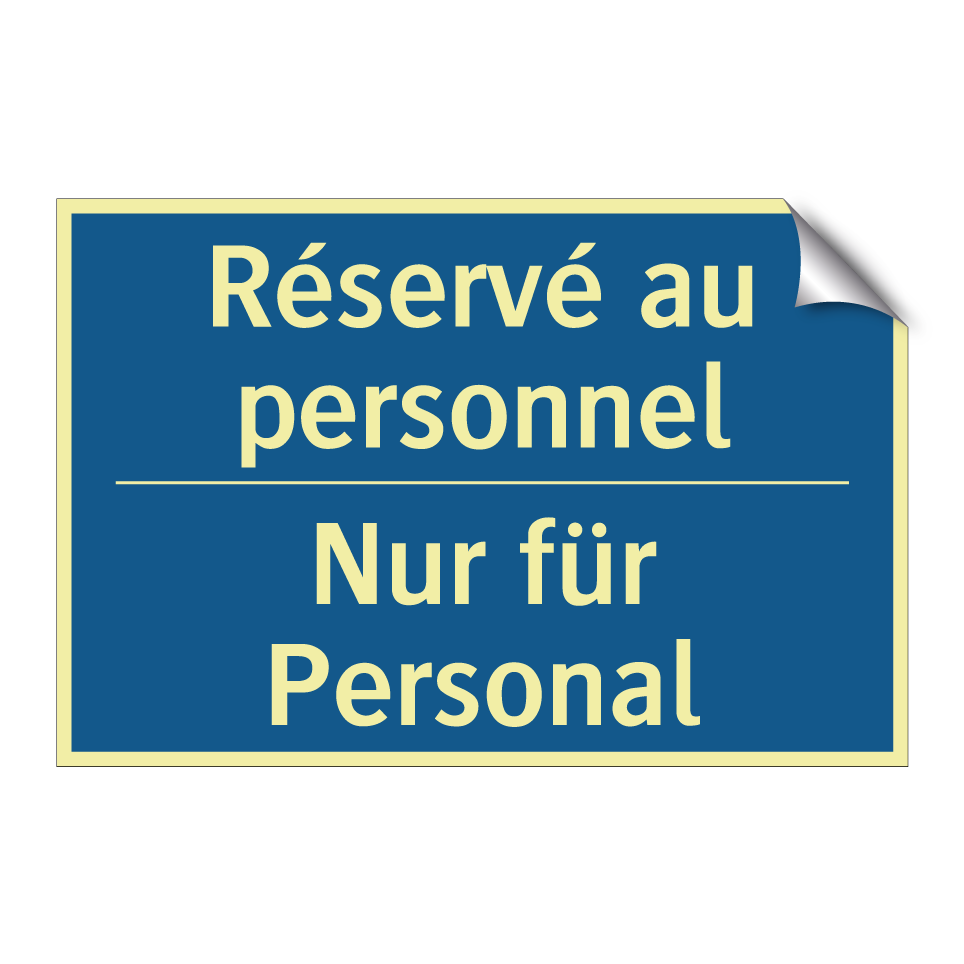 Nur für Personal - Réservé au personnel