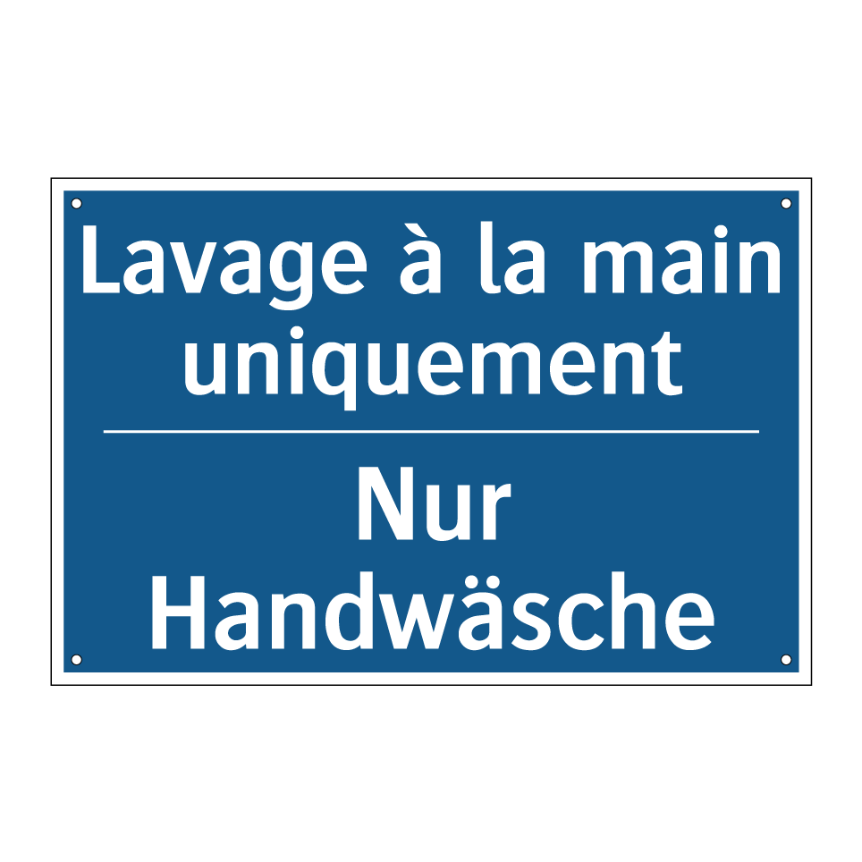 Nur Handwäsche - Lavage à la main uniquement