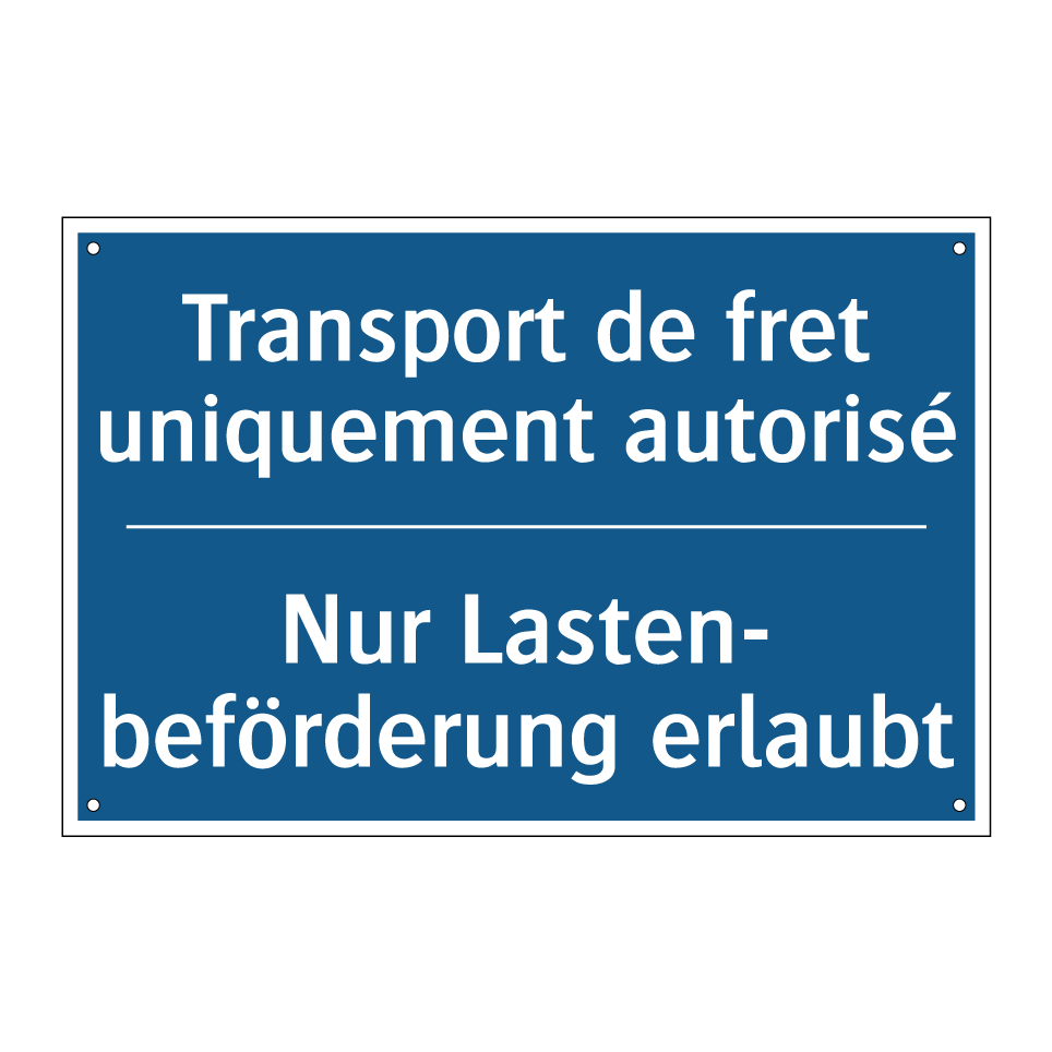 Nur Lasten- beförderung erlaubt /.../ - Transport de fret uniquement autorisé /.../