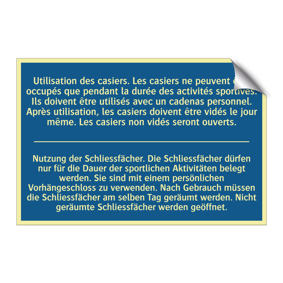 Nutzung der Schliessfächer. Die  /.../ - Utilisation des casiers. Les casiers  /.../