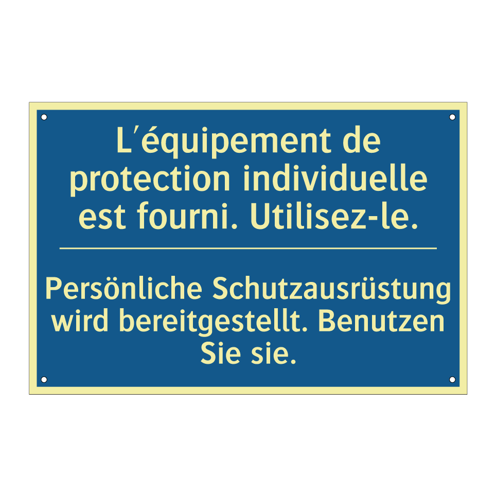 Persönliche Schutzausrüstung wird  /.../ - L'équipement de protection individuelle  /.../