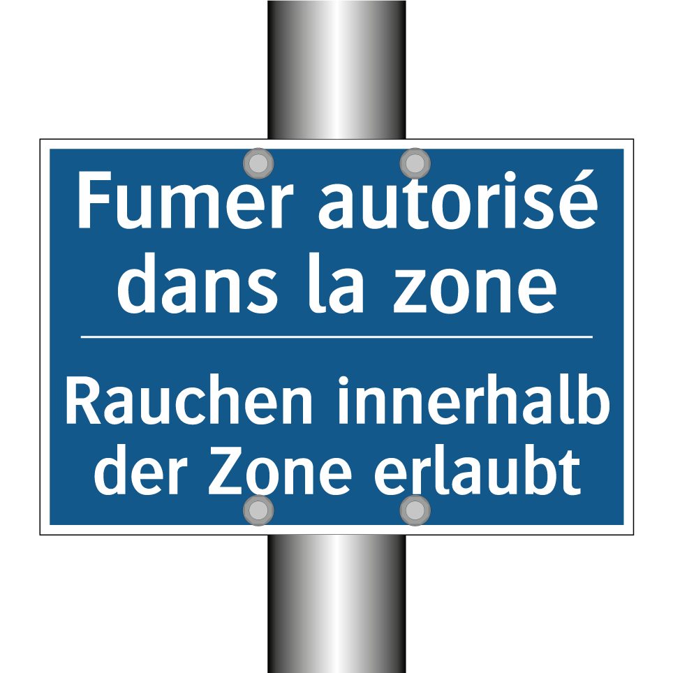 Rauchen innerhalb der Zone erlaubt /.../ - Fumer autorisé dans la zone