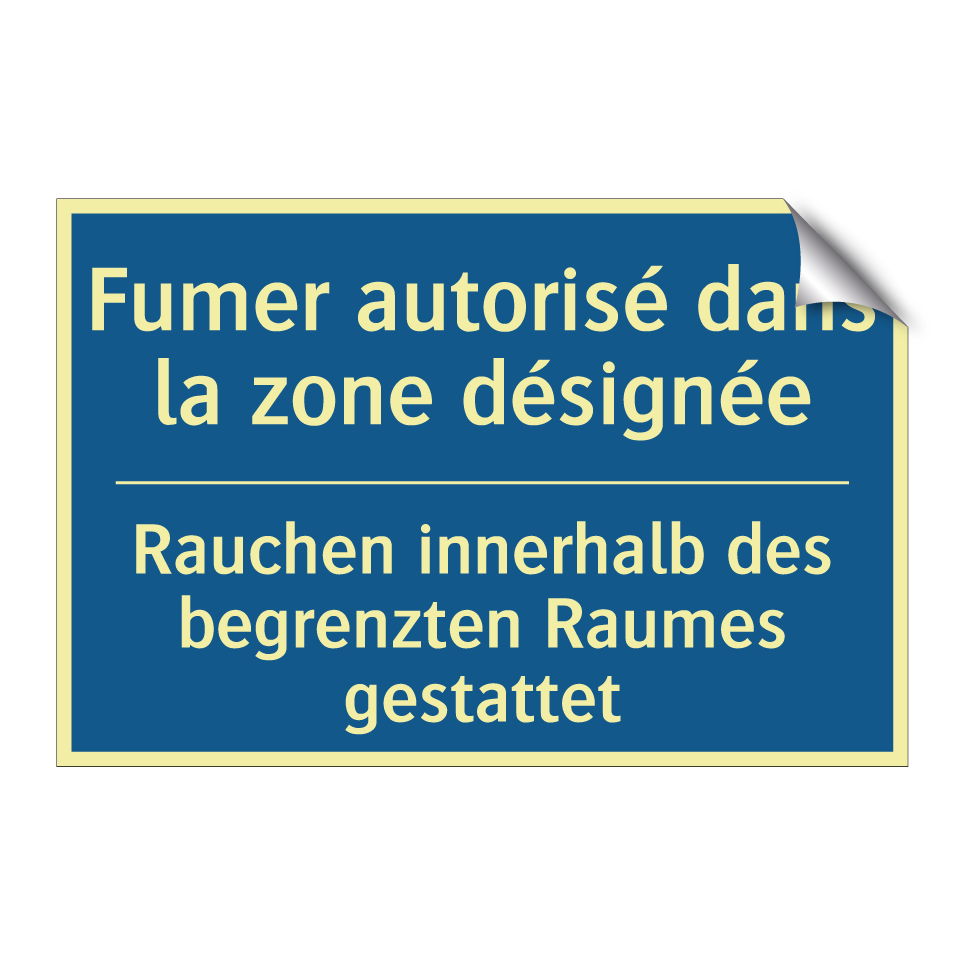 Rauchen innerhalb des begrenzten  /.../ - Fumer autorisé dans la zone désignée /.../
