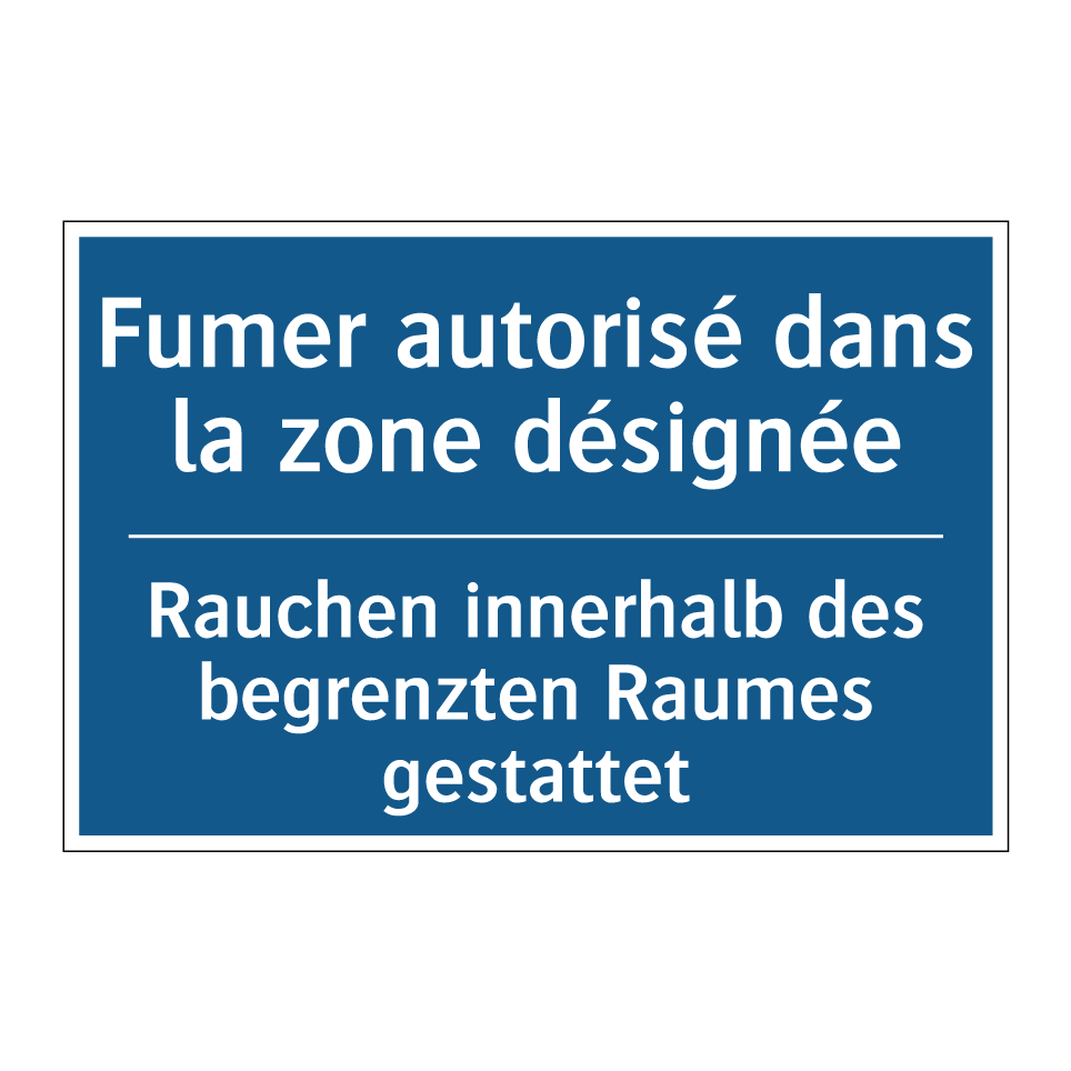 Rauchen innerhalb des begrenzten  /.../ - Fumer autorisé dans la zone désignée /.../
