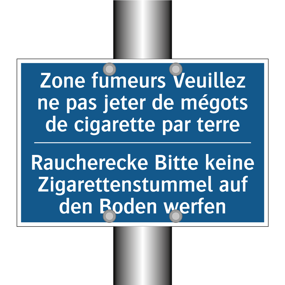 Raucherecke Bitte keine Zigarettenstummel  /.../ - Zone fumeurs Veuillez ne pas jeter  /.../