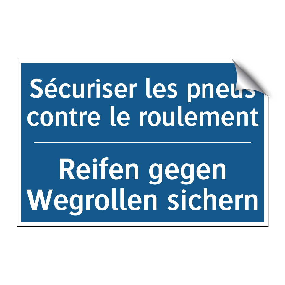 Reifen gegen Wegrollen sichern - Sécuriser les pneus contre le  /.../