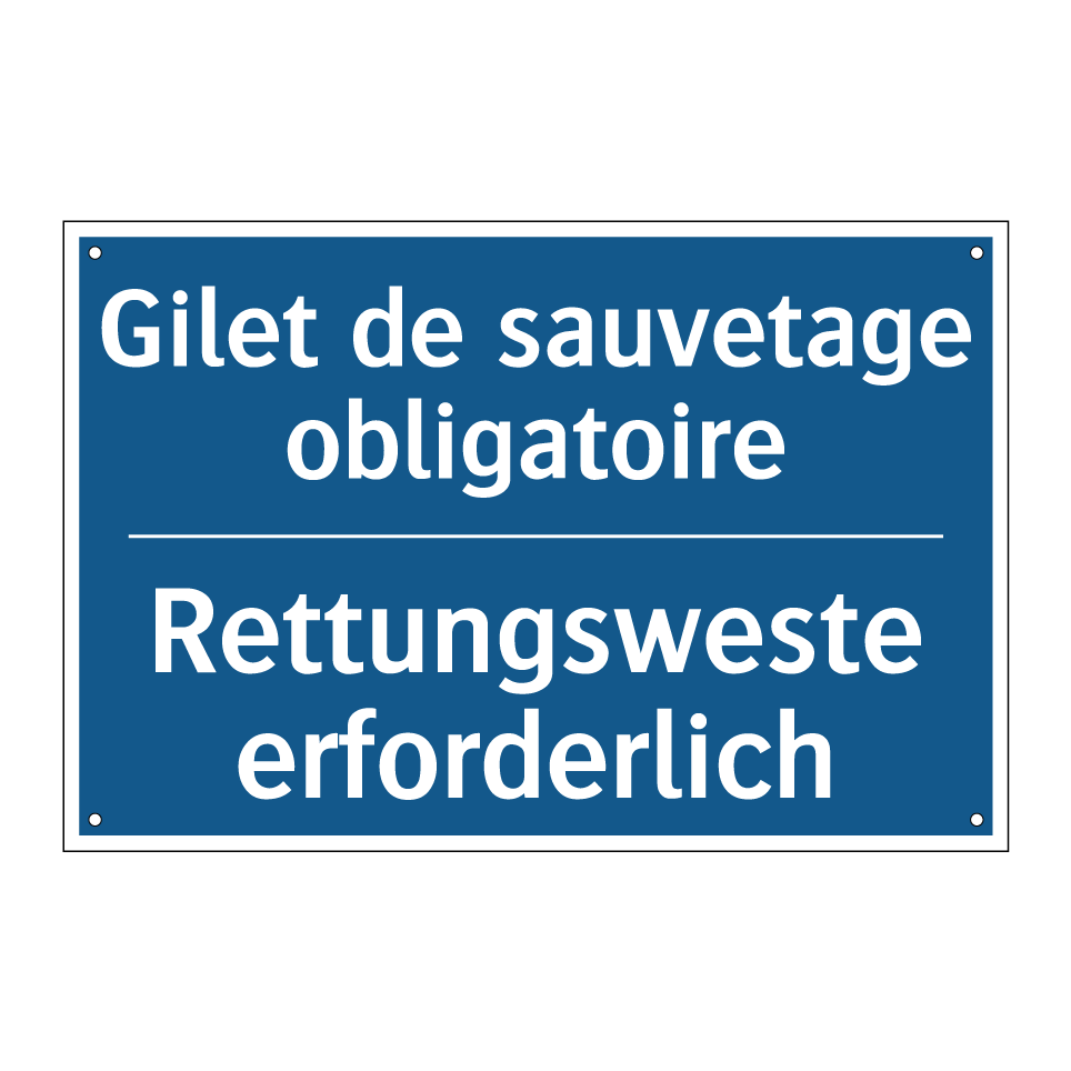 Rettungsweste erforderlich - Gilet de sauvetage obligatoire