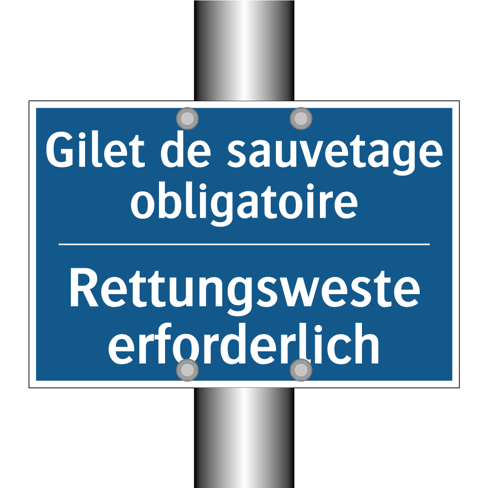 Rettungsweste erforderlich - Gilet de sauvetage obligatoire