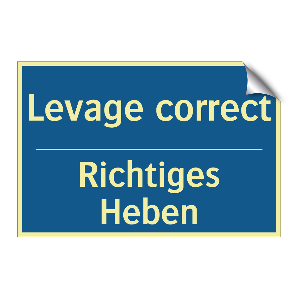 Richtiges Heben - Levage correct