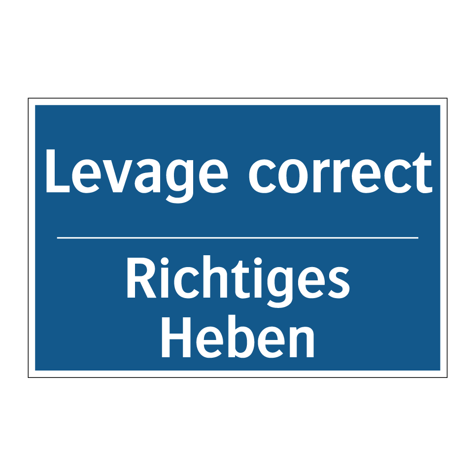 Richtiges Heben - Levage correct